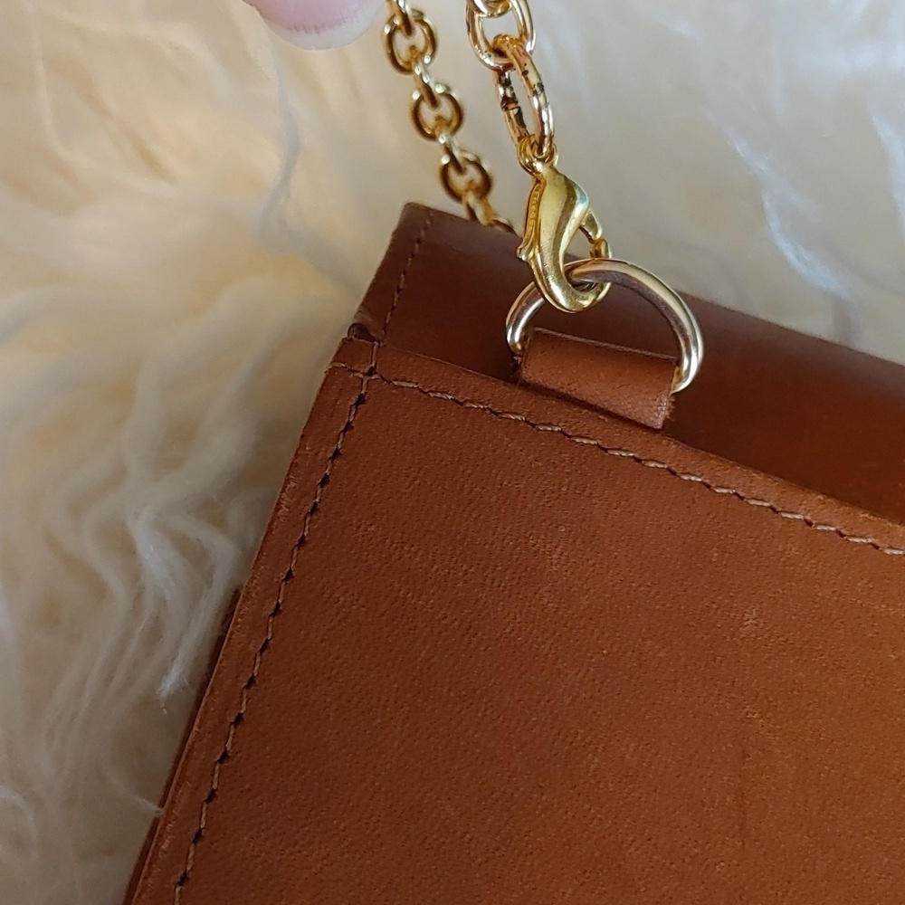 🌻Genuine Brown Leather Wallet with Detachable Crossbody Chain - Picture 5 of 11